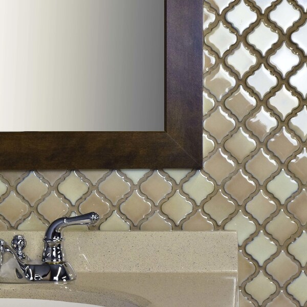 SomerTile 12.375x12.5-inch Antaeus Truffle Porcelain Mosaic Floor and Wall Tile. Opens flyout.