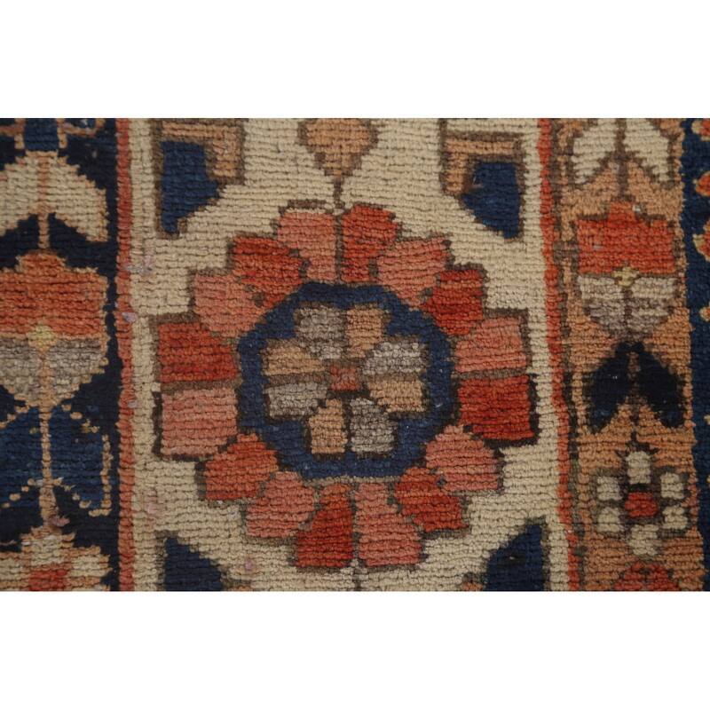 Bakhtiari Persian Vintage Rug Handmade Geometric Wool Carpet - 7'1"x 10'2"