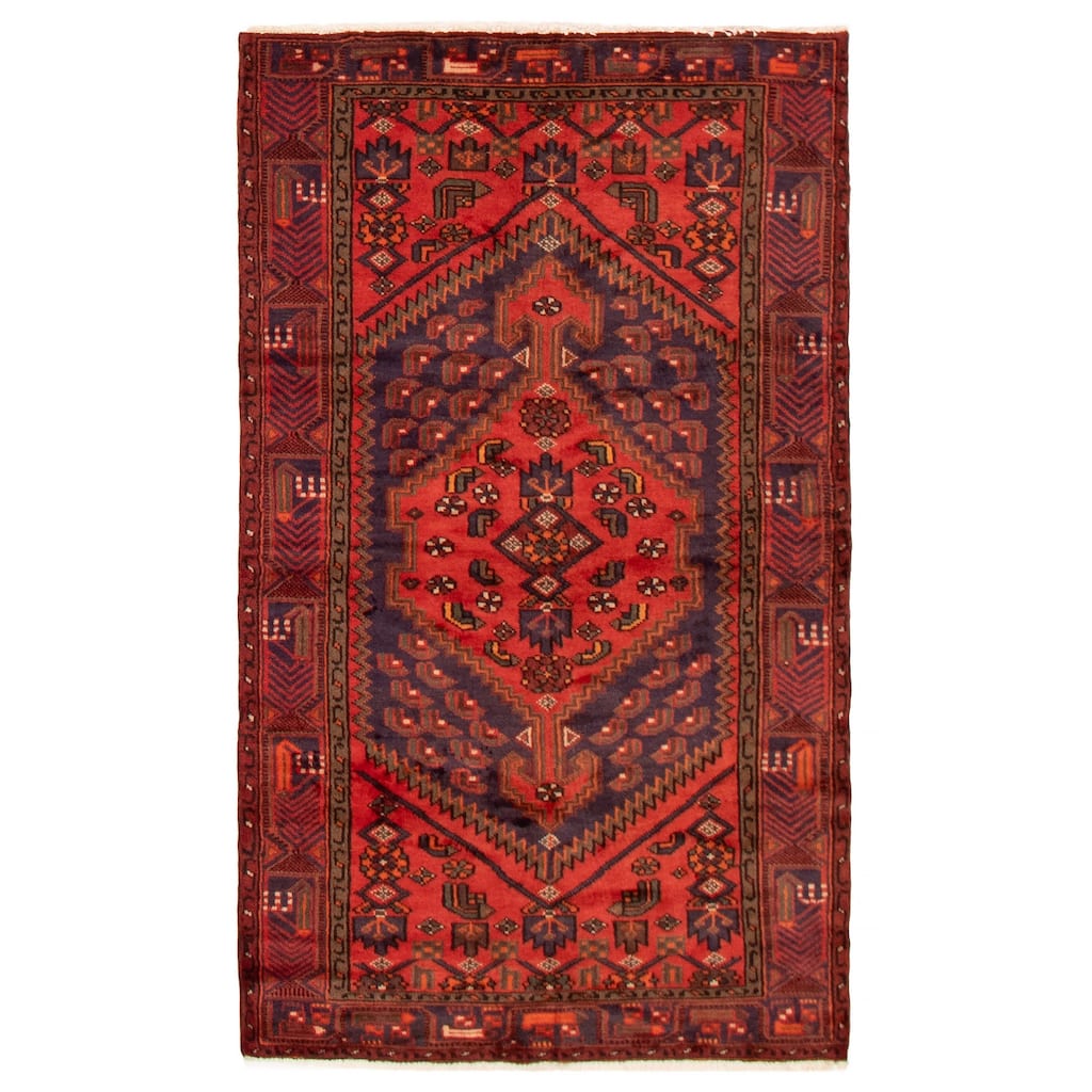 ECARPETGALLERY Hand-knotted Andelz Red Wool Rug - 4'0 x 6'7