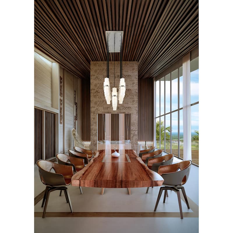 Cayden 23 Light Linear Chandelier in Brushed Nickel - Brushed Nickel