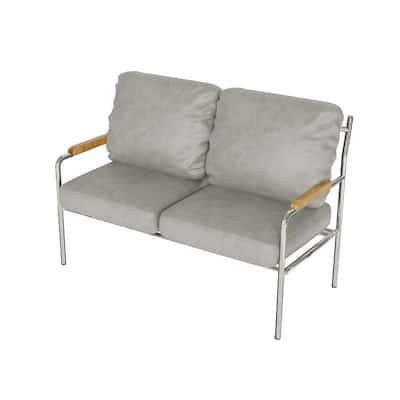 Momei Mid-Century Modern Armchair Stainless Steel Frame 44.8'' Upholstered Loveseat