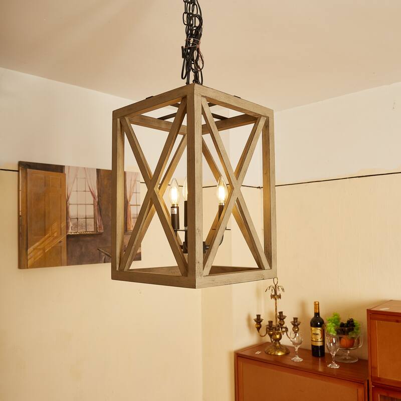 3 - Light Anchor Grey Oak And Matte Black Pendant - 12.5"x12.5"x20.27"