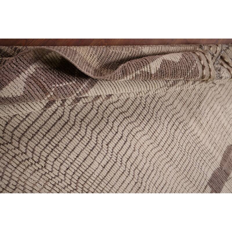 Earth Tone Moroccan Oriental Area Rug Hand-Knotted Wool Carpet - 8'10"x 12'4"