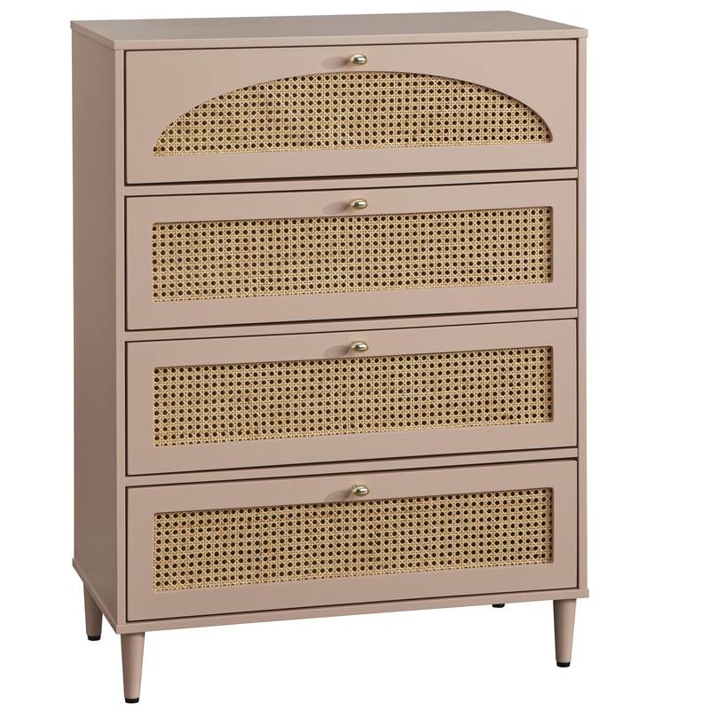 Lifestorey Taylor 4-Drawer Chest with Natural Cane