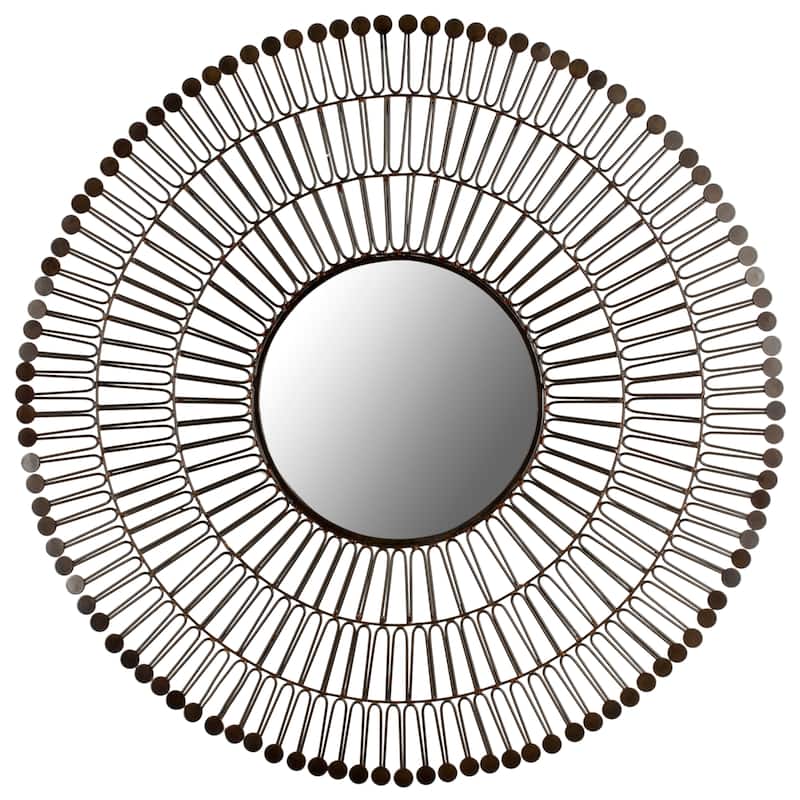 SAFAVIEH Tyyne Coffee Bronze 31-inch Round Decorative Mirror - 31" x 31" x 1.5" - 31Wx31Dx2H