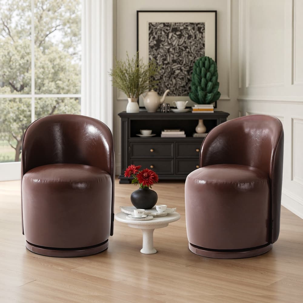 Modern Armless 360-Degree Swivel Dining Chair Barrel Chair