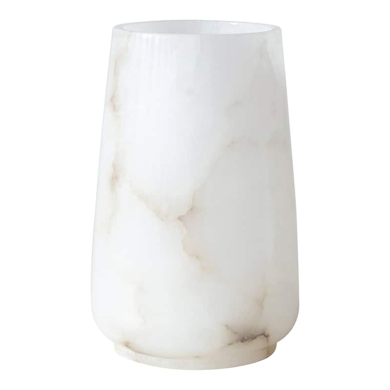 Alabaster Candle Holder/Vase - 6.5"L x 6.5"W x 10.0"H