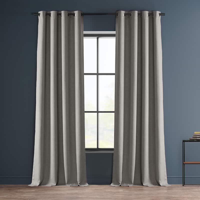 Exclusive Fabrics Faux Linen Grommet Room Darkening Curtain (1 Panel) - 50 X 120 - Clay