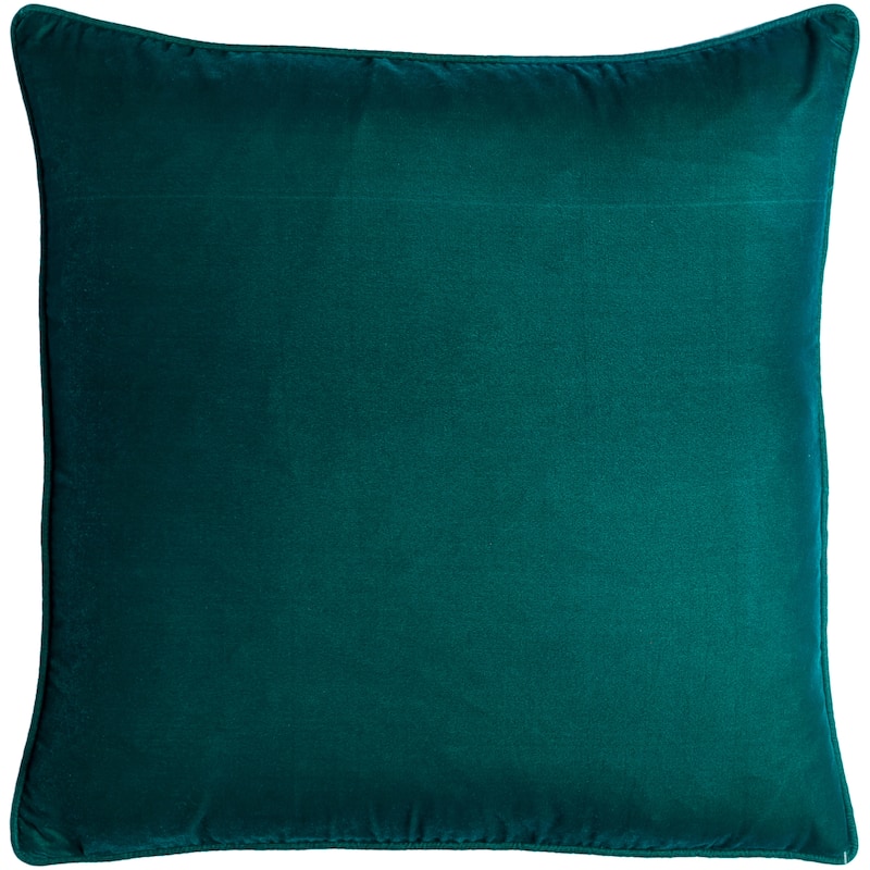 Artistic Weavers Grayce Glam Velvet Solid Color Throw Pillow - 20"H x 20"W - Feather Down - Emerald