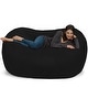 preview thumbnail 15 of 14, Large Memory Foam Microsuede Bean Bag Chair Loveseat Black Micro Suede