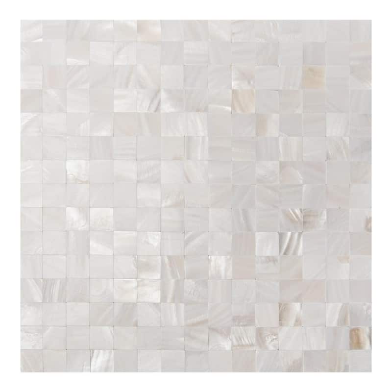 Art3d 12"x12" Mother of Pearl Tile Square White Seamless - no peel&stick-1pc