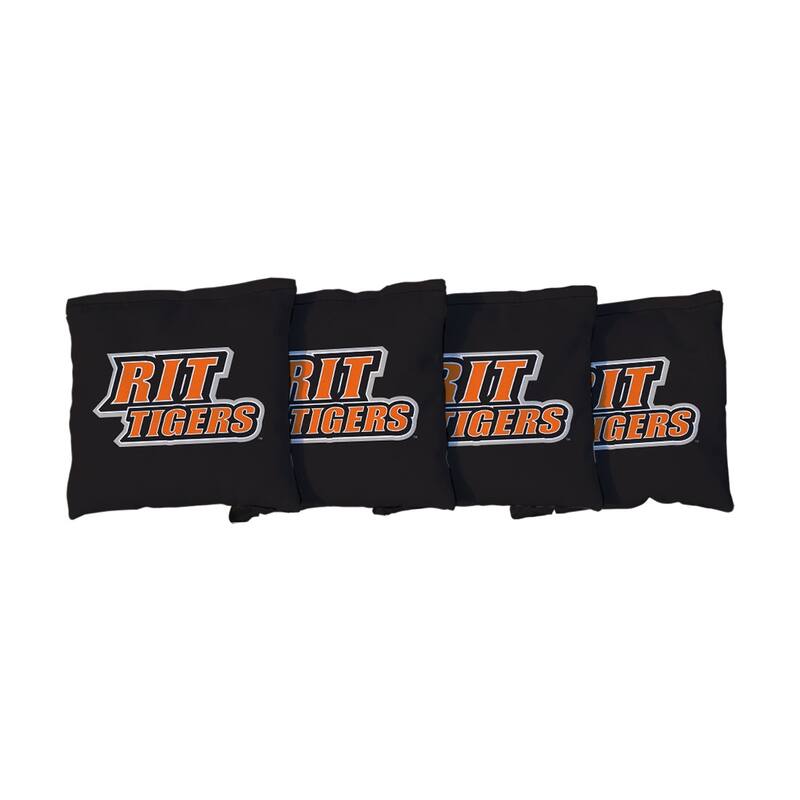 Rochester Institute of Technology Tigers Black Cornhole Bags - Corn Filled