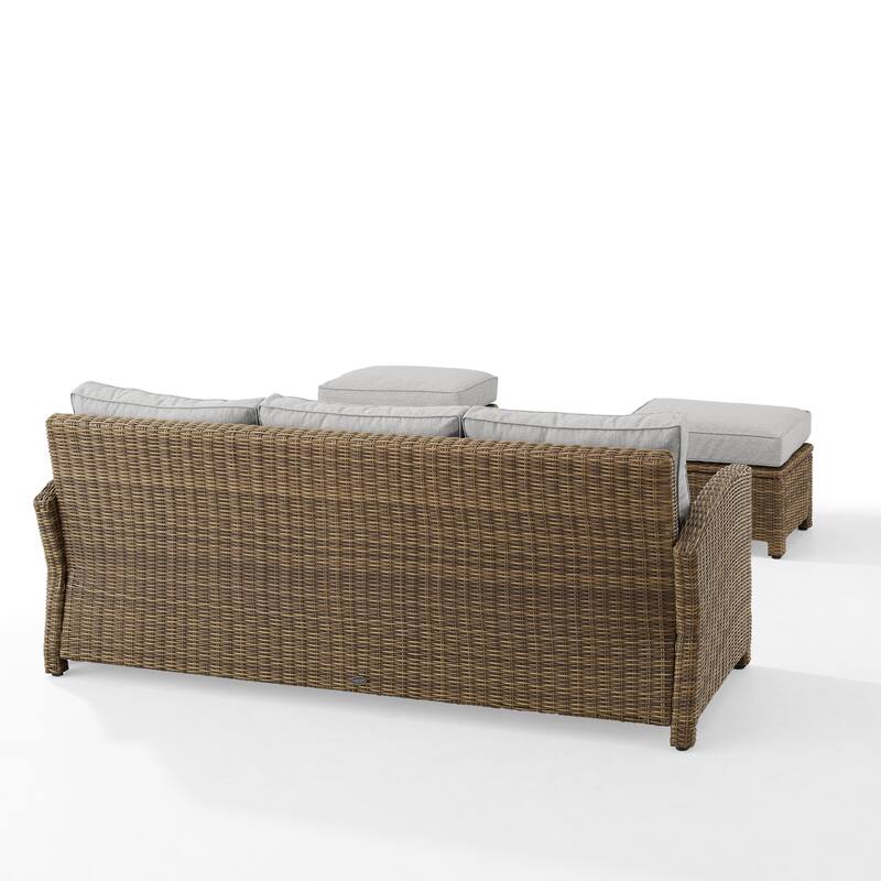 Crosley Bradenton 3Pc Outdoor Wicker Sofa Set - 81 "W x 75 "D x	32.5 "H