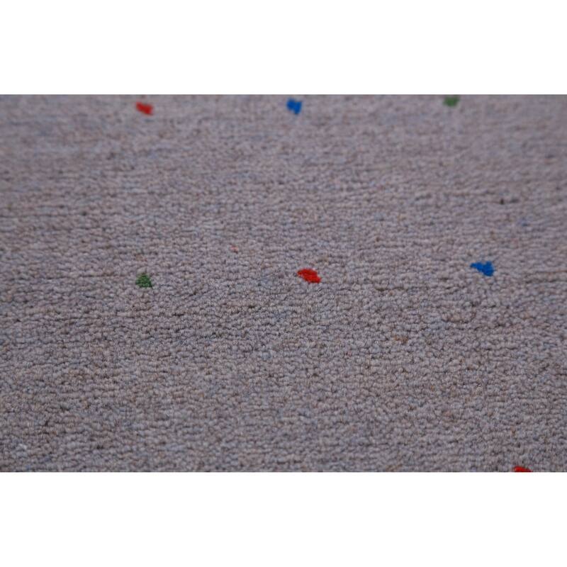 Hand Knotted Oriental 100% Wool Carpet Tribal Tribal Greys & Charcoal Gabbeh Area Rug - 11' 10'' X 9' 2''