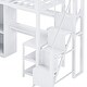 preview thumbnail 8 of 23, Loft Bed with Desk, USB Ports, 5-Layer Shelf, Space-Saving Metal Loft Bed Frame with Wardrobe and Stairs, Easy Assembly