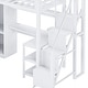 preview thumbnail 9 of 11, Twin Size Metal Loft Bed Frame with L-Shaped Desk, USB Ports, Storage Shelf, Wardrobe and Stepped Stairs for Bedroom