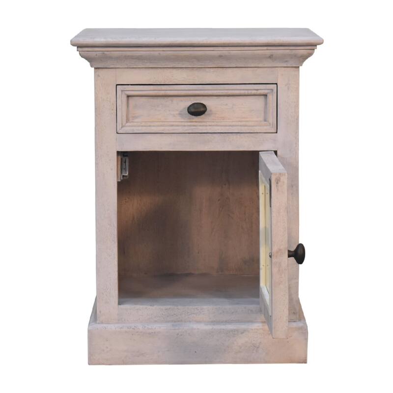 Contemporary Design Drawer Nightstand with Door,Durable And Sturdy