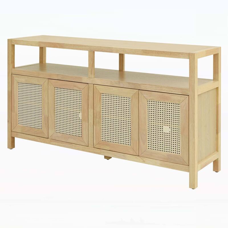 Exquisite Storage Cabinet with Wood Frame and Adjustable Shelves