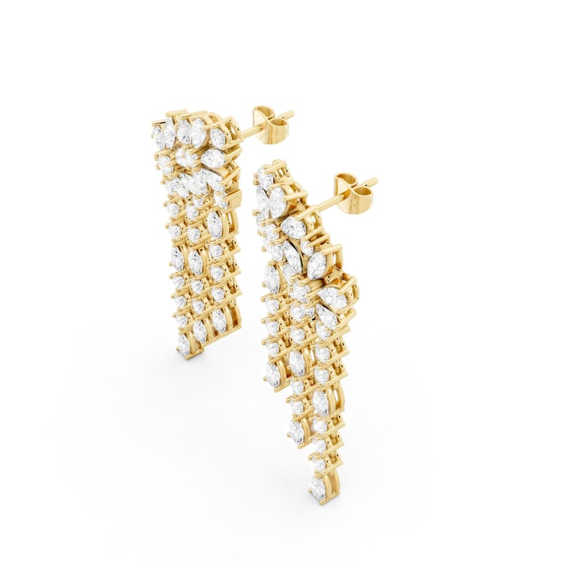 Auriya 14k Gold 4 3/4ctw Lab Grown Diamond Dangle Earrings (E-F VS)