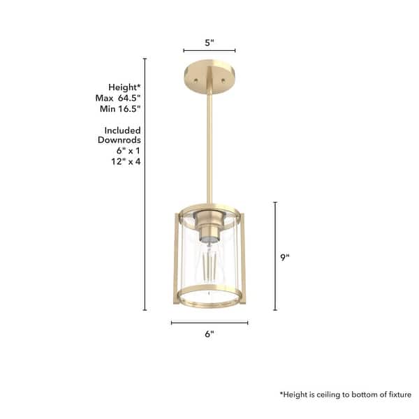 dimension image slide 0 of 4, Hunter Astwood 1 Light Mini Pendant, Kitchen Island, Dining Room Table - Transitional, Art-Deco, Contemporary, Caged