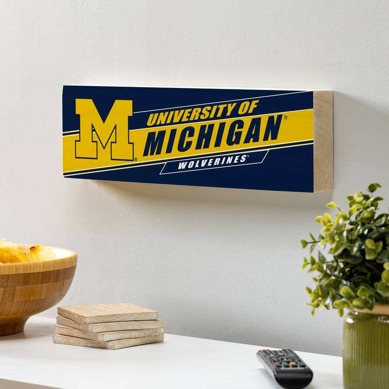 University Of Michigan Wooden Tabletop Mantel Shelf Sign