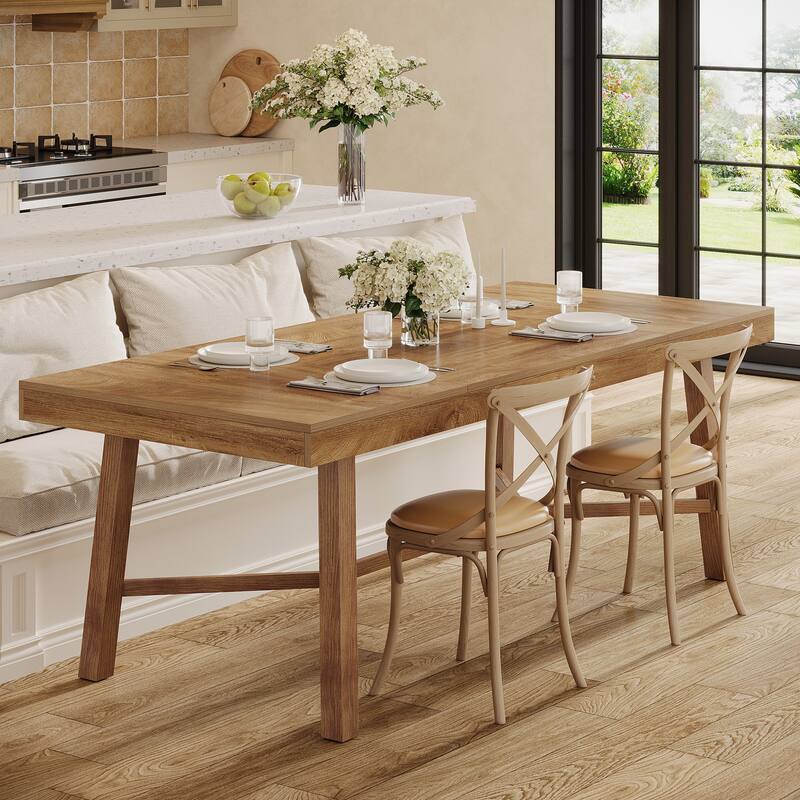 Large Rectangle Kitchen Table with Reinforced Legs