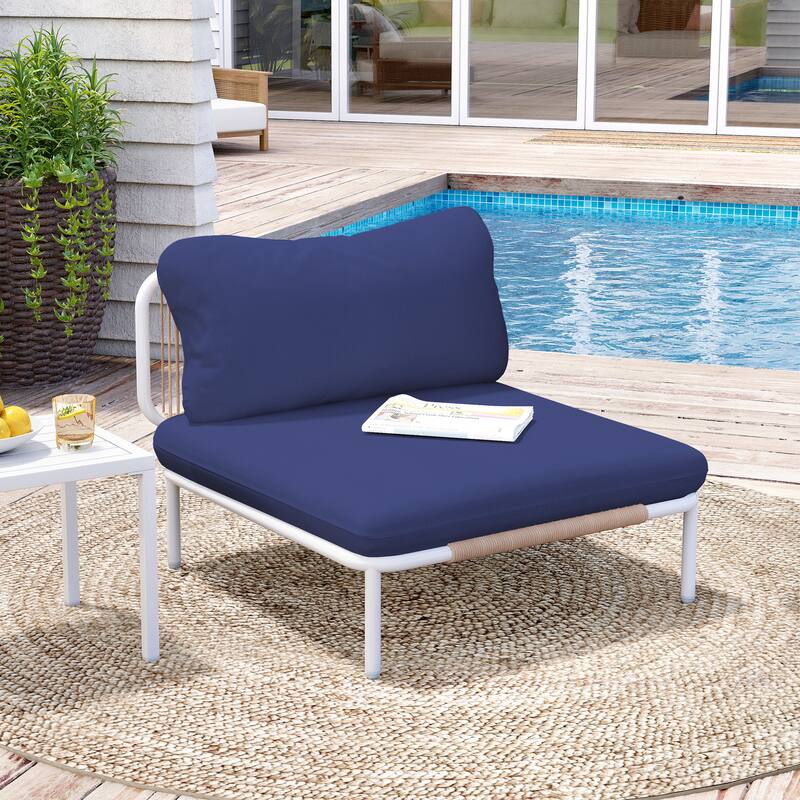 Outdoor Cushioned Sectional Sofa Chat Set Patio Furniture Conversation Set, Free Combination