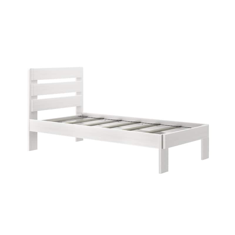 Max and Lily Farmhouse Twin Bed with Plank Headboard