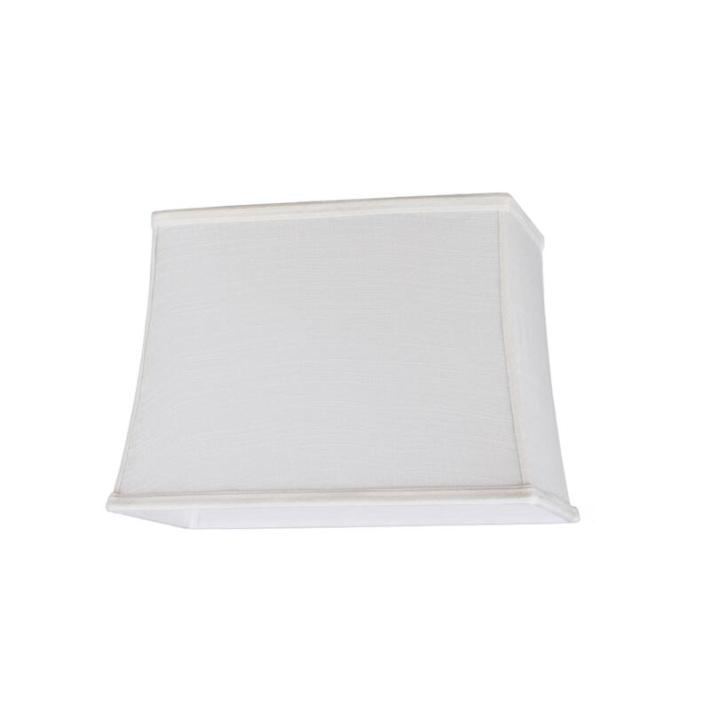 Aspen Creative Rectangle Hardback Shape Spider Construction Lamp Shade in Off White Top: (6"+12") Bottom: (8+14")  x Height: 10"
