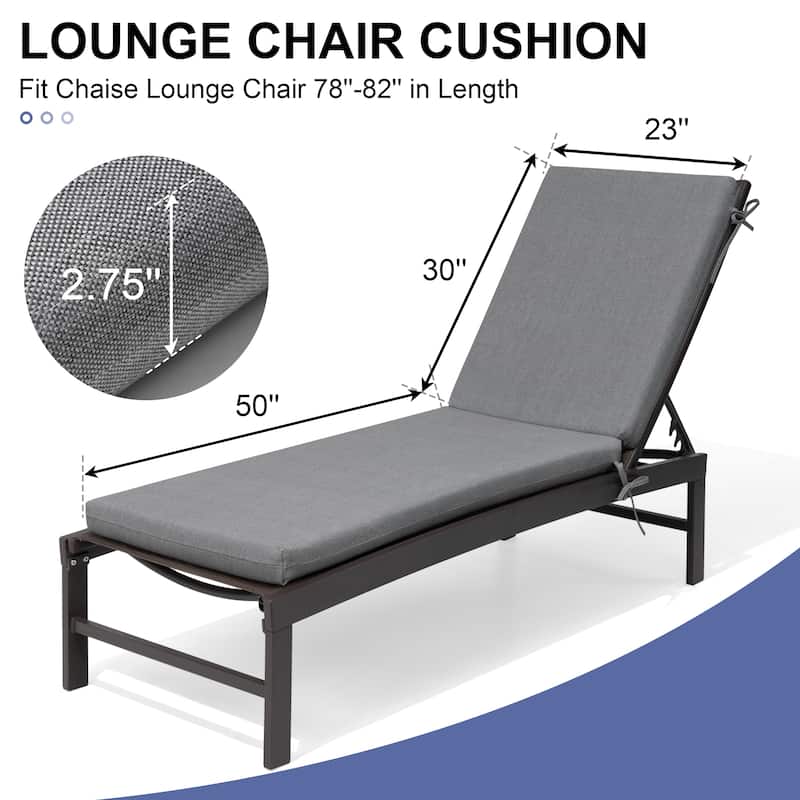 Outdoor Patio Chaise Lounge Chair Cushion