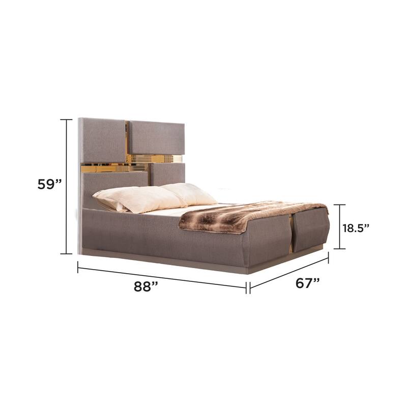 Lorenzo Modern Style Mirror Accent 4PC/5PC Bedroom set Made with Wood