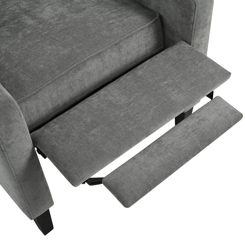 Modern Tufted Push Back Recliner Chair with Foldable Side Table and USB Charging Ports for Living Room or Bedroom