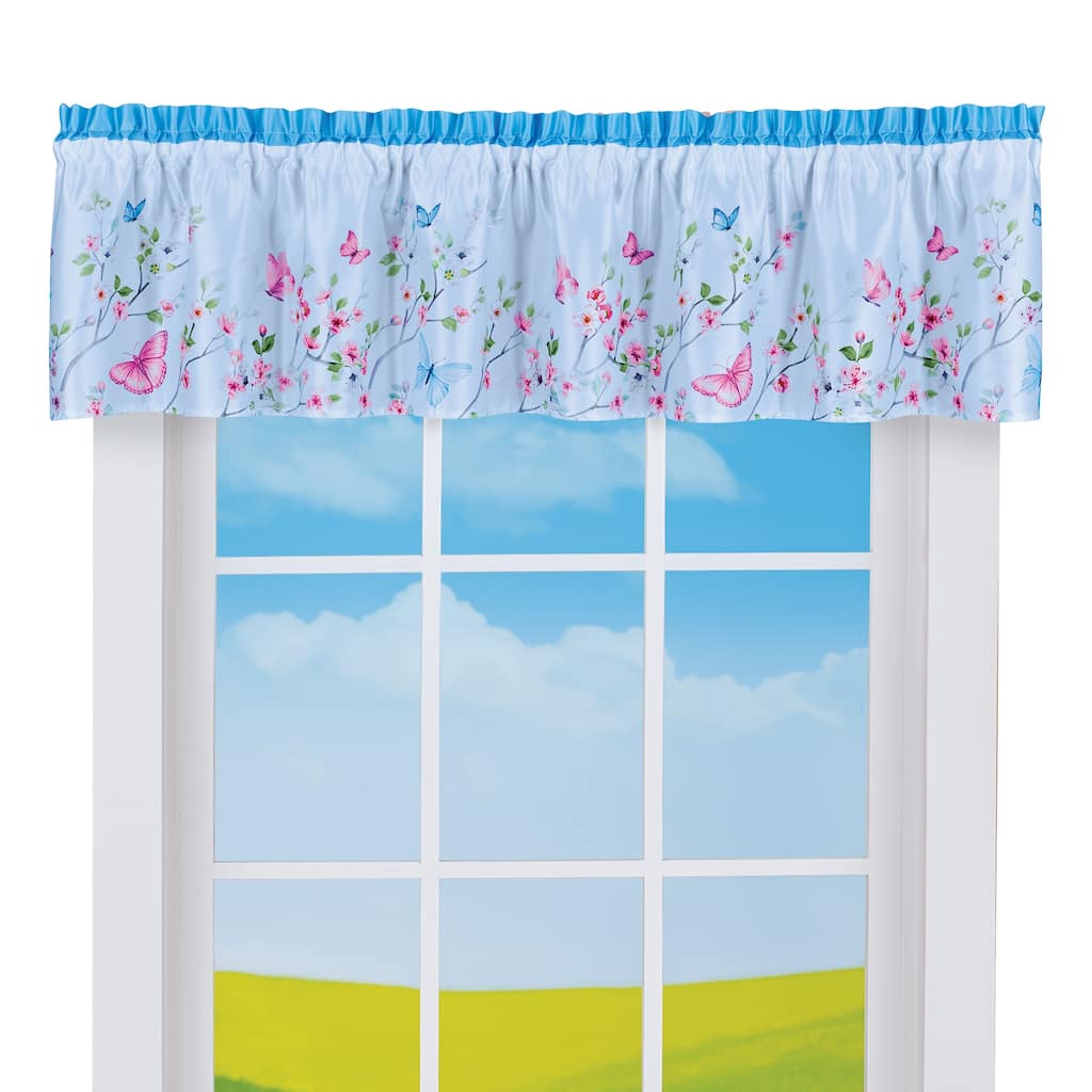 Blossom Butterfly Printed Window Valance - 9.250 x 7.350 x 0.250