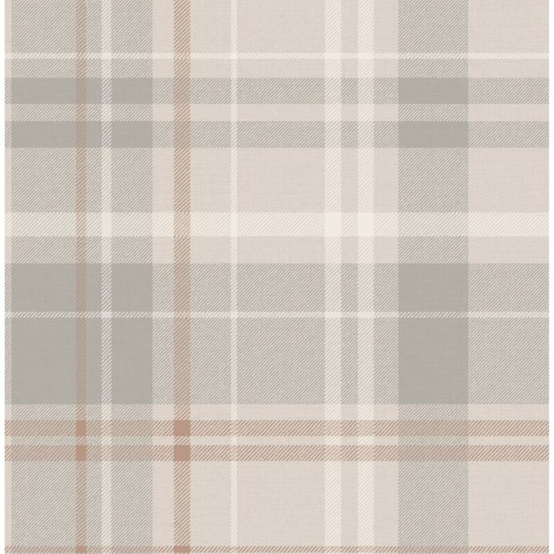Fine Decor Hester Light Grey Plaid Wallpaper - N/A