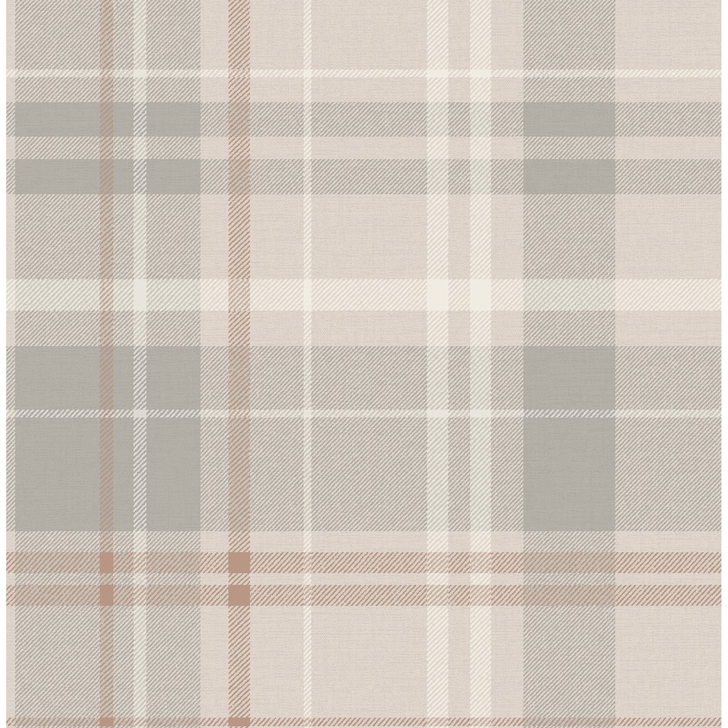 Fine Decor Hester Light Grey Plaid Wallpaper - N/A