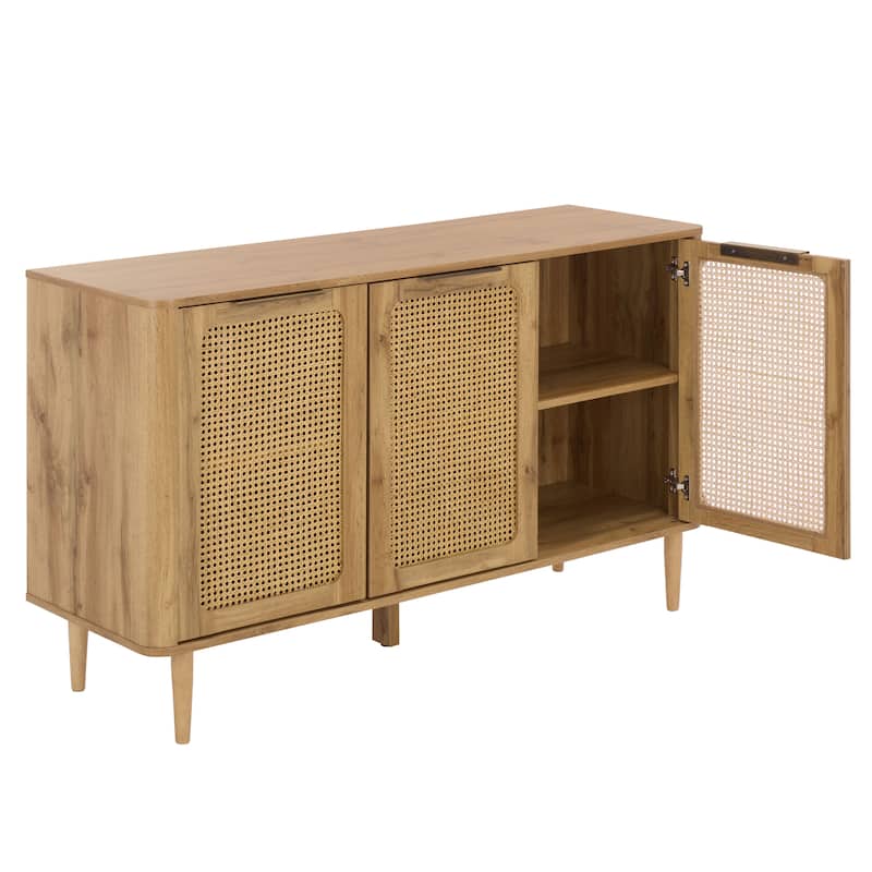 SAFAVIEH Home Brey 3-Door Sideboard/TV Stand - 55"W x 18"D x 32"H