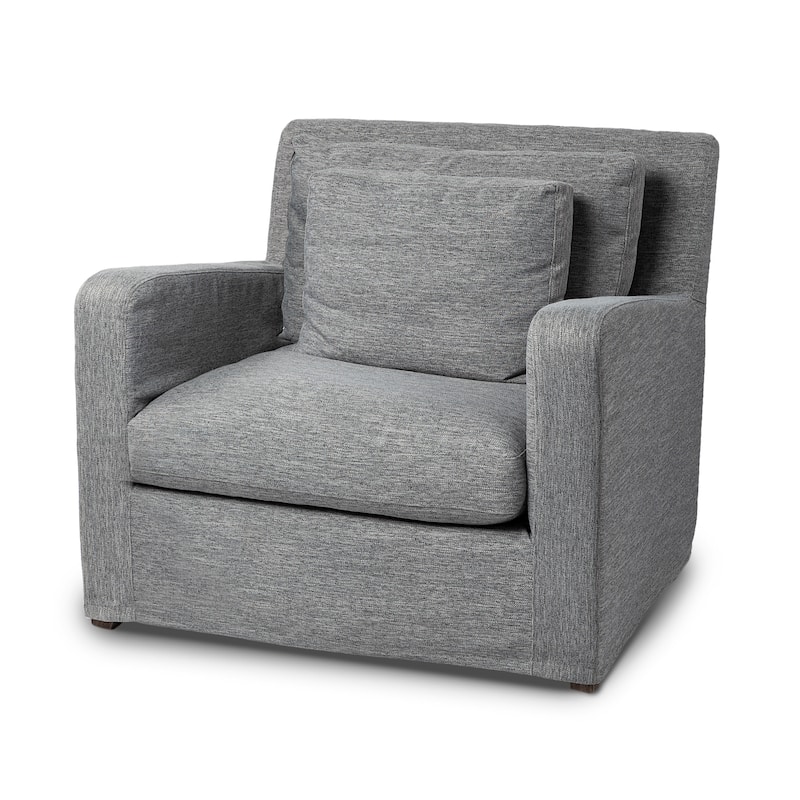 Denly III Beige Slipcover Upholstered Arm Chair - Castlerock Gray