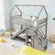 preview thumbnail 16 of 18, Costway Twin Over Twin Bunk Bed with Slide & Staircase with Storage