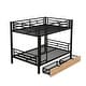 preview thumbnail 6 of 7, Metal Full Size Convertible Kids Bunk Bed with 2 Drawers, Black