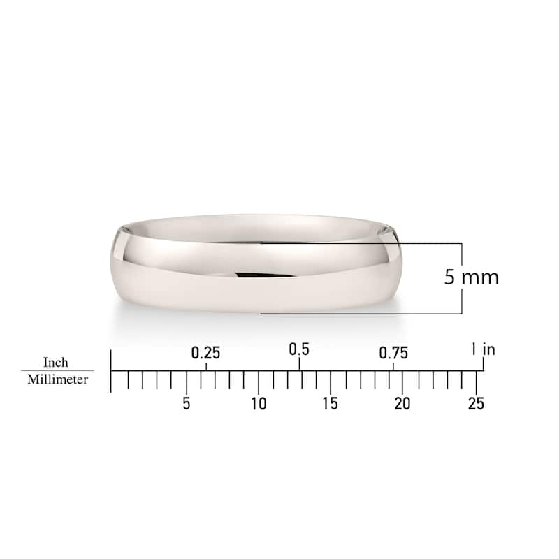 Clover White Gold Comfort Fit Wedding Band