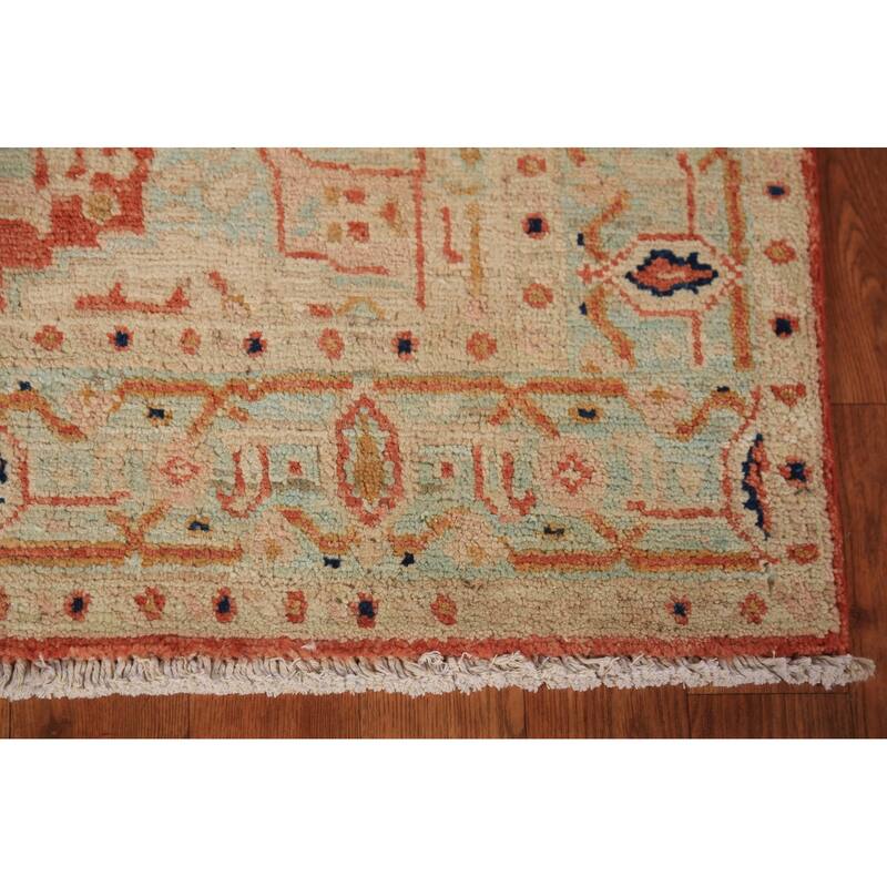 Vegetable Dye Heriz Serapi Rug Hand-Knotted Wool Carpet - 3'0"x 3'10"