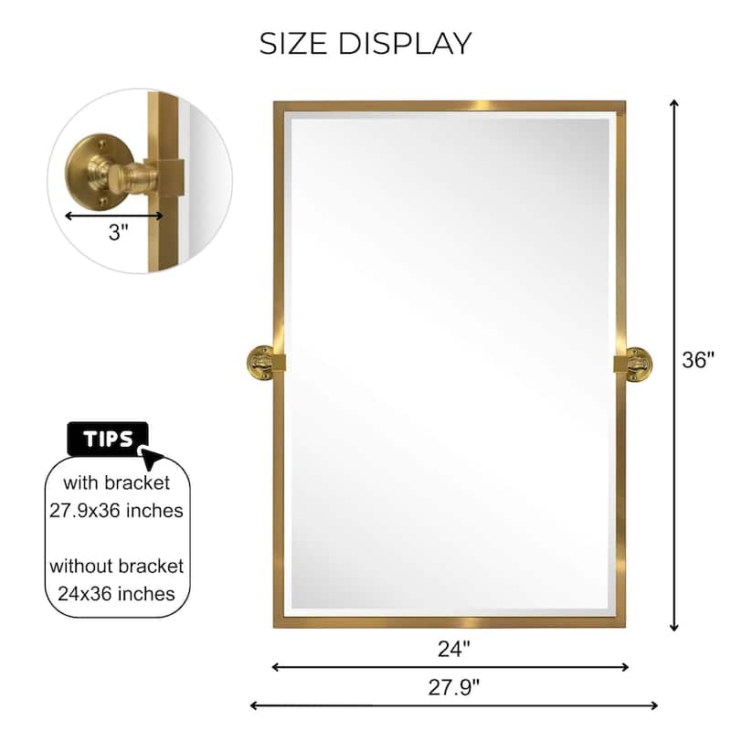TEHOME Blakley Rectangle Metal Wall Mirror