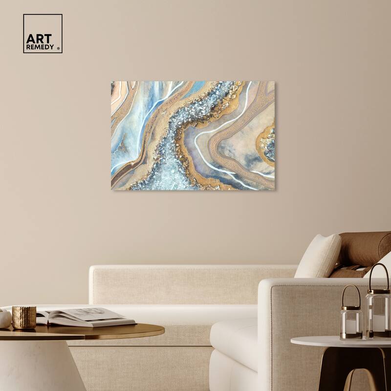 Art Remedy The Luxurious Geode Gallery Wrapped Mineral, Agate & Geode 1 Piece Canvas Wall Art