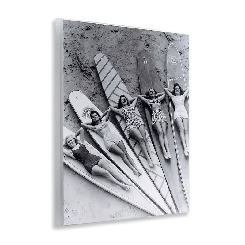 Stupell Vintage Women on Surfboards Wall Plaque Art Design By Arlington Prints