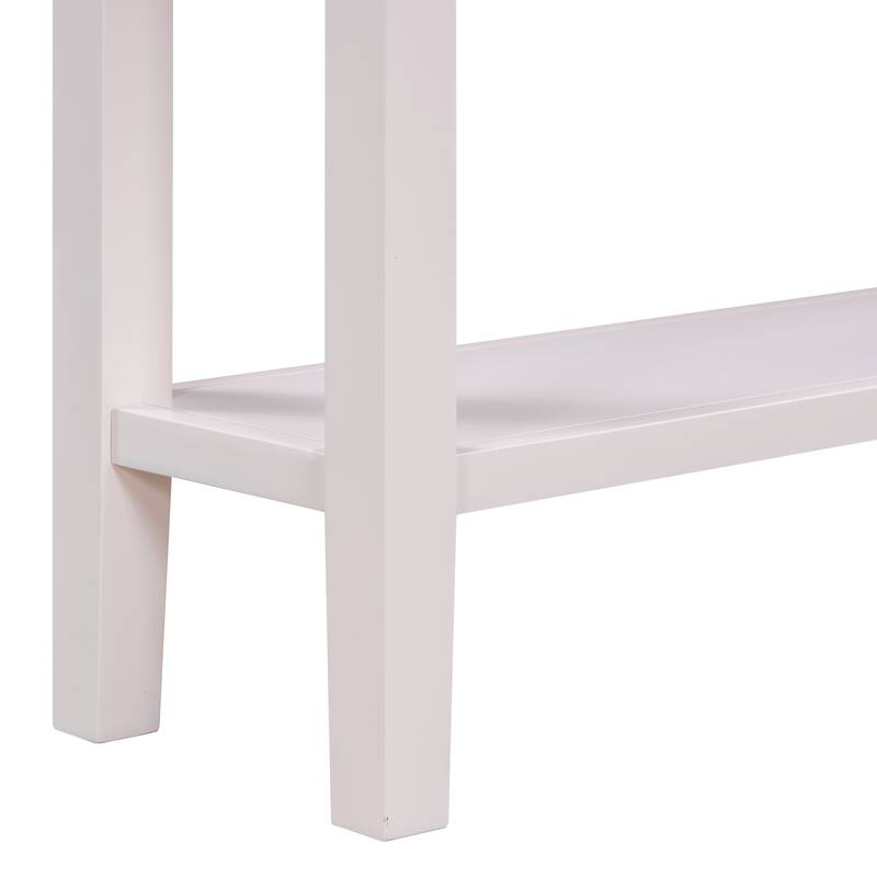 60" Modern Side Table with 4 Drawers & Shelf