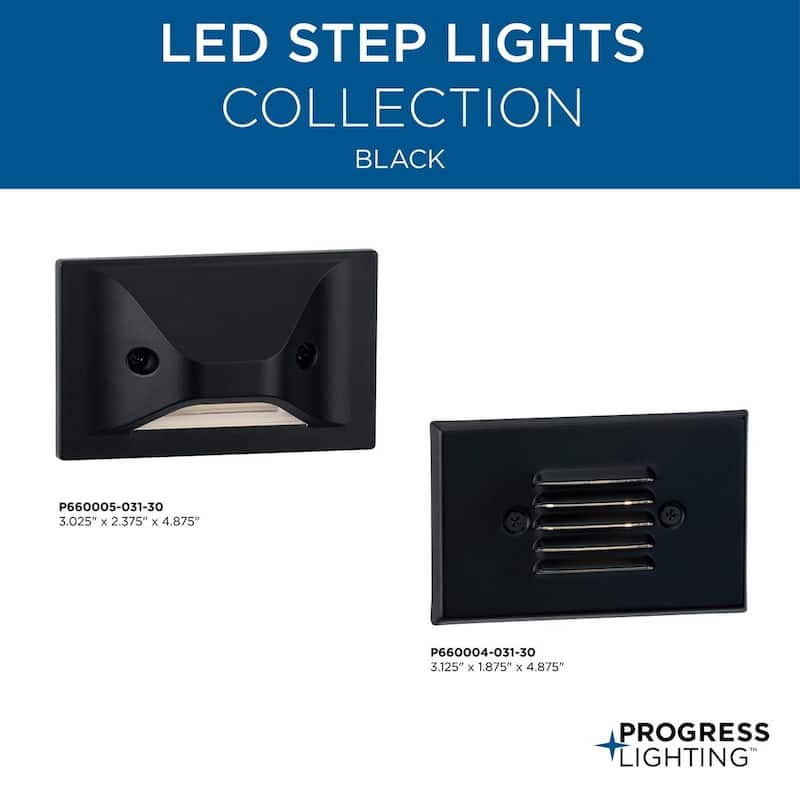 LED Indoor Outdoor Black Integrated LED Wall or Step Light - 3.125 in x 1.875 in x 4.875 in