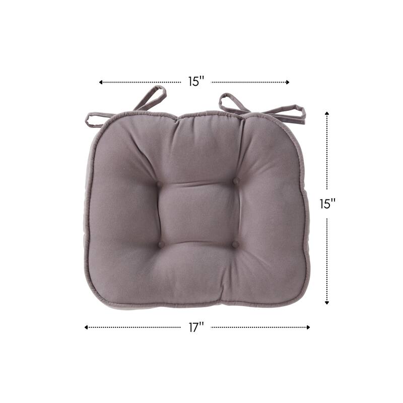 Hyatt Gray Indoor Reversible Microfiber Chair Pads (2-Pack)