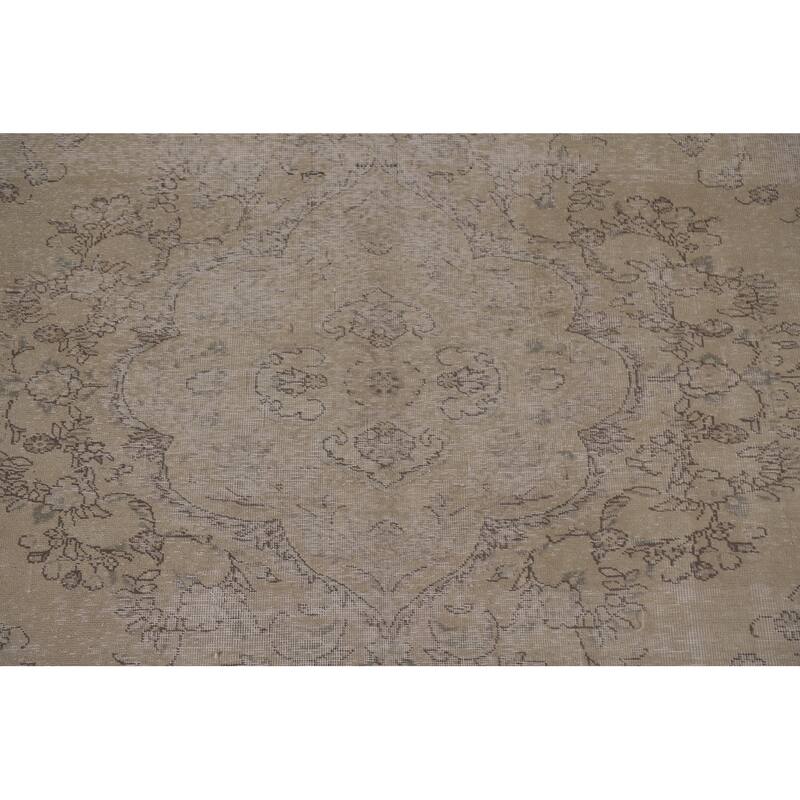 Hand Knotted Oriental 100% Wool Carpet Traditional Floral Beige & Ivories Tabriz Area Rug - 12' 5'' X 8' 10''