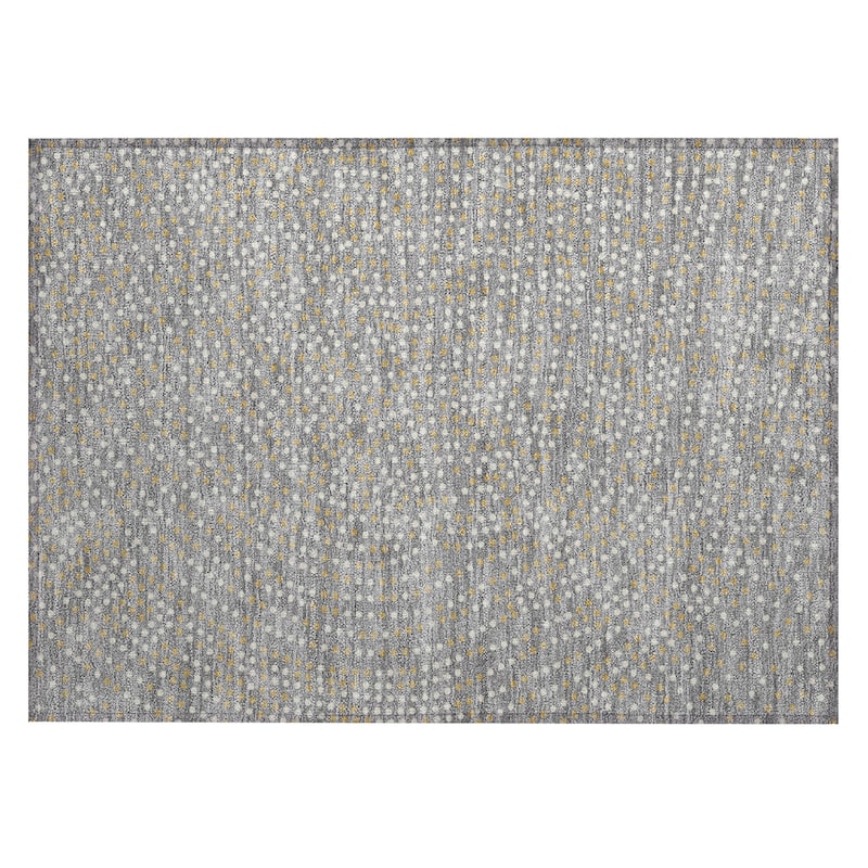 Machine Washable Indoor/ Outdoor Modern Dotty Chantille Rug