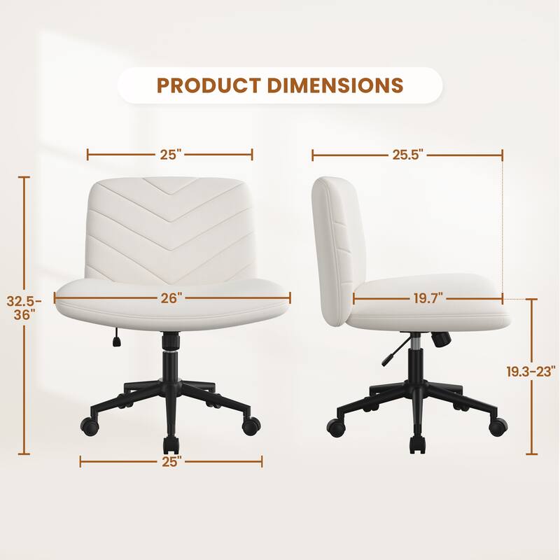 Yaheetech Boucle Swivel Desk Chair Office Chair with Wheels for Home Office Study Bedroom